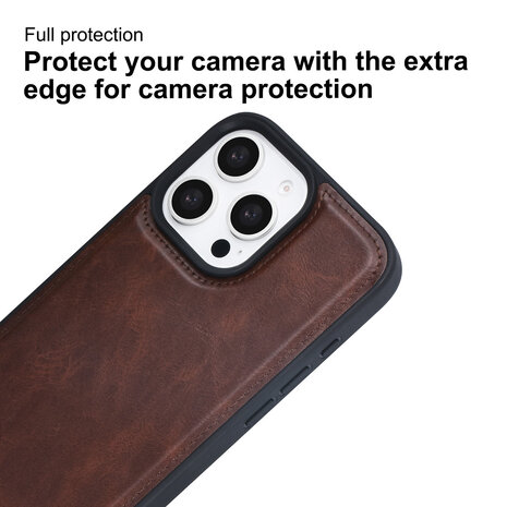 TUNIQ TUNIQ iPhone 16 Pro Max Back-Cover hul - mit abnehmbarem Kartenhalter - Braun TUNIQ TUNIQ iPhone 16 Pro Max Back-Cover hul - mit abnehmbarem Kartenhalter - Braun