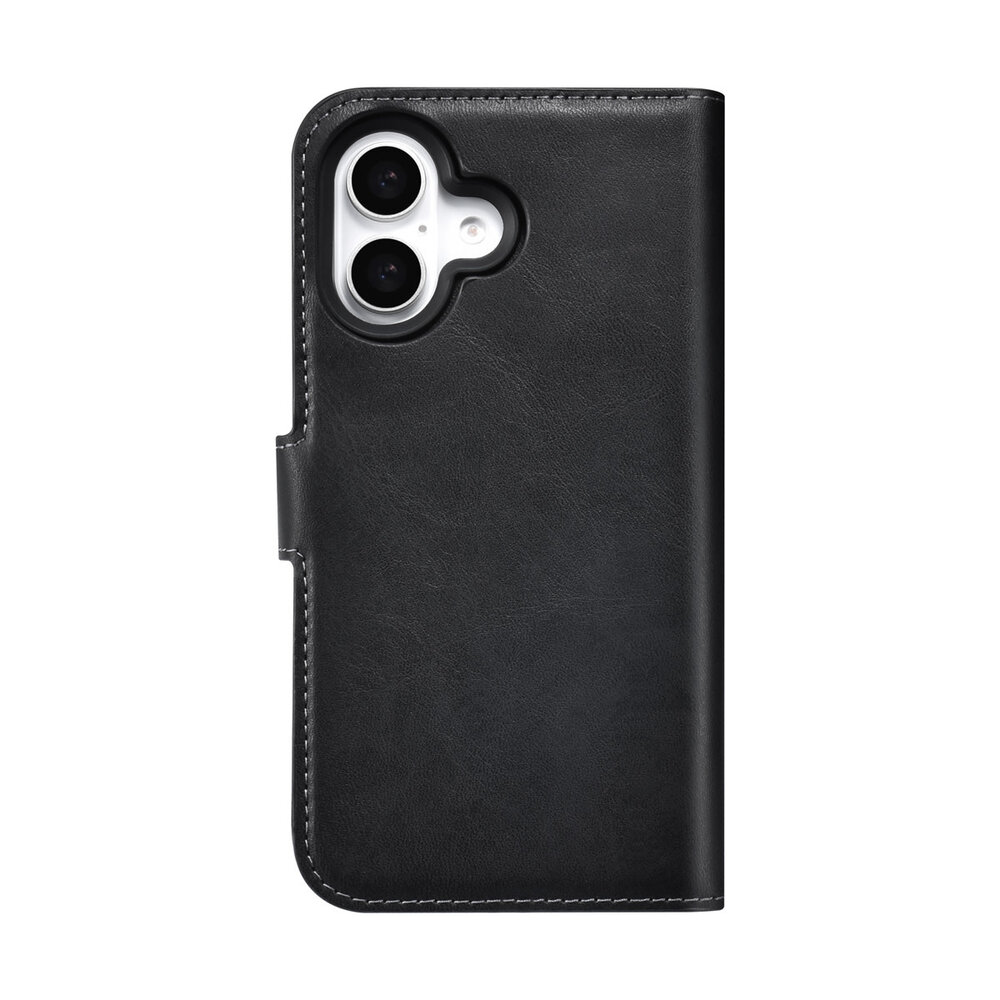 TUNIQ TUNIQ iPhone 16 Book-Case hul - Kartenhalter für 3 Karten - mit Abnehmbarer magnetische Hülle - Schwarz TUNIQ TUNIQ iPhone 16 Book-Case hul - Kartenhalter für 3 Karten - mit Abnehmbarer magnetische Hülle - Schwarz