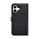 TUNIQ TUNIQ iPhone 16 Book type case - Card holder for 3 cards - with removable magnetic cover - Black TUNIQ TUNIQ iPhone 16 Book type case - Card holder for 3 cards - with removable magnetic cover - Black