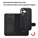 TUNIQ TUNIQ iPhone 16 Book type case - Card holder for 3 cards - with removable magnetic cover - Black TUNIQ TUNIQ iPhone 16 Book type case - Card holder for 3 cards - with removable magnetic cover - Black