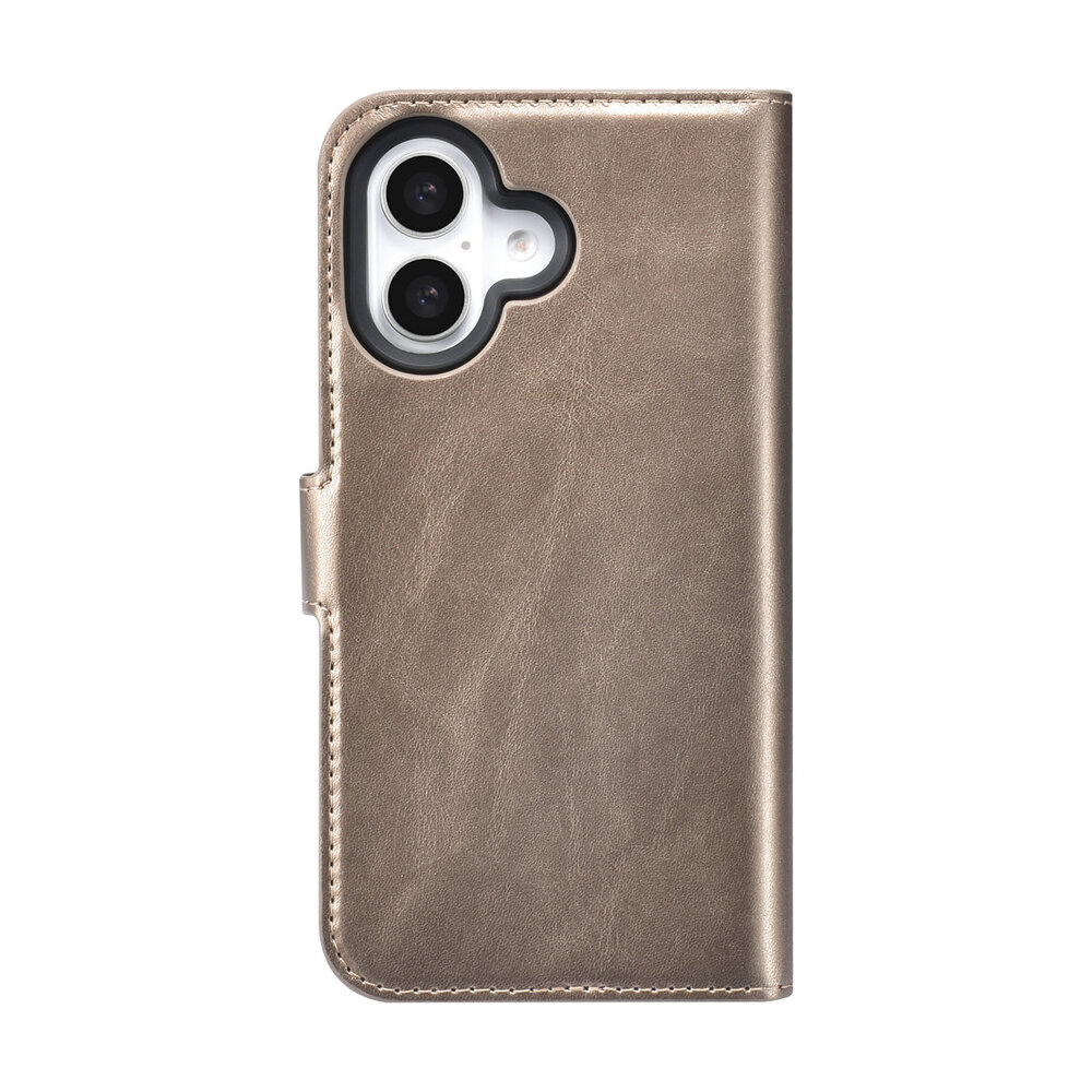 TUNIQ TUNIQ iPhone 16 Book-Case hul - Kartenhalter für 3 Karten - mit Abnehmbarer magnetische Hülle - Gold TUNIQ TUNIQ iPhone 16 Book-Case hul - Kartenhalter für 3 Karten - mit Abnehmbarer magnetische Hülle - Gold