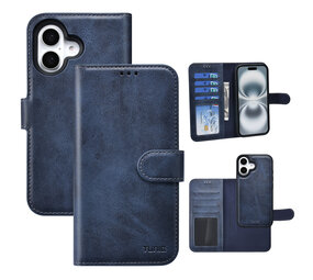 TUNIQ TUNIQ iPhone 16 Book Case hoesje - Pasjeshouder voor 3 pasjes - met afneembaar magnetisch hoesje - Blauw TUNIQ TUNIQ iPhone 16 Book Case hoesje - Pasjeshouder voor 3 pasjes - met afneembaar magnetisch hoesje - Blauw