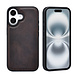TUNIQ TUNIQ iPhone 16 Book type case - Card holder for 3 cards - with removable magnetic cover - Brown TUNIQ TUNIQ iPhone 16 Book type case - Card holder for 3 cards - with removable magnetic cover - Brown