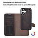 TUNIQ TUNIQ iPhone 16 Book type case - Card holder for 3 cards - with removable magnetic cover - Brown TUNIQ TUNIQ iPhone 16 Book type case - Card holder for 3 cards - with removable magnetic cover - Brown