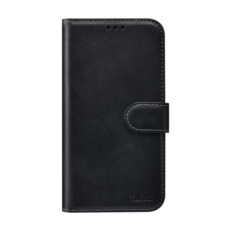 TUNIQ TUNIQ iPhone 16 Pro Book type case - Card holder for 3 cards - with removable magnetic cover - Black TUNIQ TUNIQ iPhone 16 Pro Book type case - Card holder for 3 cards - with removable magnetic cover - Black
