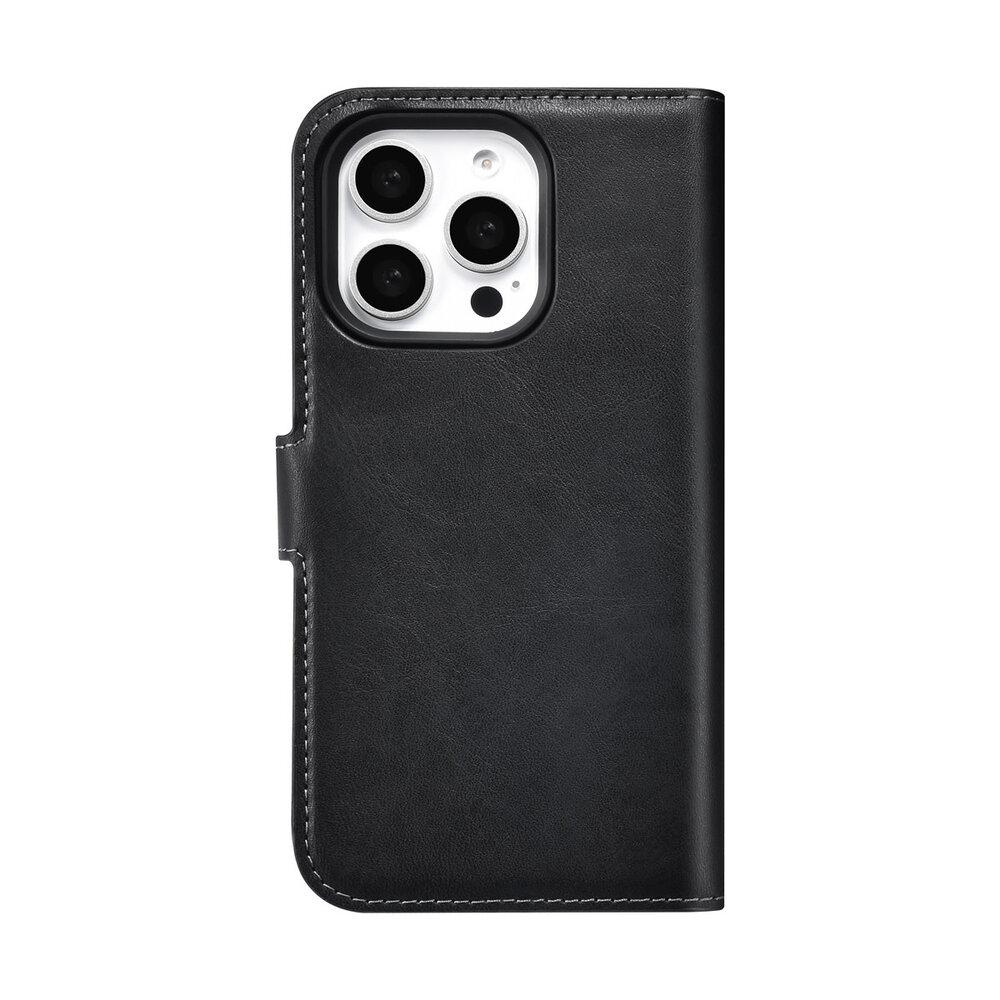 TUNIQ TUNIQ iPhone 16 Pro Book type housse - Porte-cartes pour 3 cartes - avec couvercle magnétique amovible - Noir TUNIQ TUNIQ iPhone 16 Pro Book type housse - Porte-cartes pour 3 cartes - avec couvercle magnétique amovible - Noir