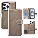 TUNIQ TUNIQ iPhone 16 Pro Book type case - Card holder for 3 cards - with removable magnetic cover - Gold TUNIQ TUNIQ iPhone 16 Pro Book type case - Card holder for 3 cards - with removable magnetic cover - Gold