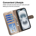 TUNIQ TUNIQ iPhone 16 Pro Book type case - Card holder for 3 cards - with removable magnetic cover - Gold