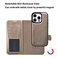 TUNIQ TUNIQ iPhone 16 Pro Book type case - Card holder for 3 cards - with removable magnetic cover - Gold