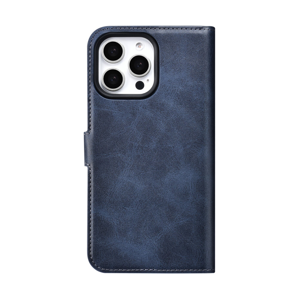 TUNIQ TUNIQ iPhone 16 Pro Max Book-Case hul - Kartenhalter für 3 Karten - mit Abnehmbarer magnetische Hülle - Blau TUNIQ TUNIQ iPhone 16 Pro Max Book-Case hul - Kartenhalter für 3 Karten - mit Abnehmbarer magnetische Hülle - Blau