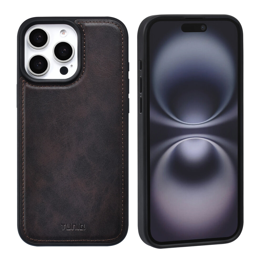 TUNIQ TUNIQ iPhone 16 Pro Max Book type housse - Porte-cartes pour 3 cartes - avec couvercle magnétique amovible - Marron TUNIQ TUNIQ iPhone 16 Pro Max Book type housse - Porte-cartes pour 3 cartes - avec couvercle magnétique amovible - Marron