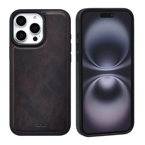 TUNIQ TUNIQ iPhone 16 Pro Max Book-Case hul - Kartenhalter für 3 Karten - mit Abnehmbarer magnetische Hülle - Braun TUNIQ TUNIQ iPhone 16 Pro Max Book-Case hul - Kartenhalter für 3 Karten - mit Abnehmbarer magnetische Hülle - Braun