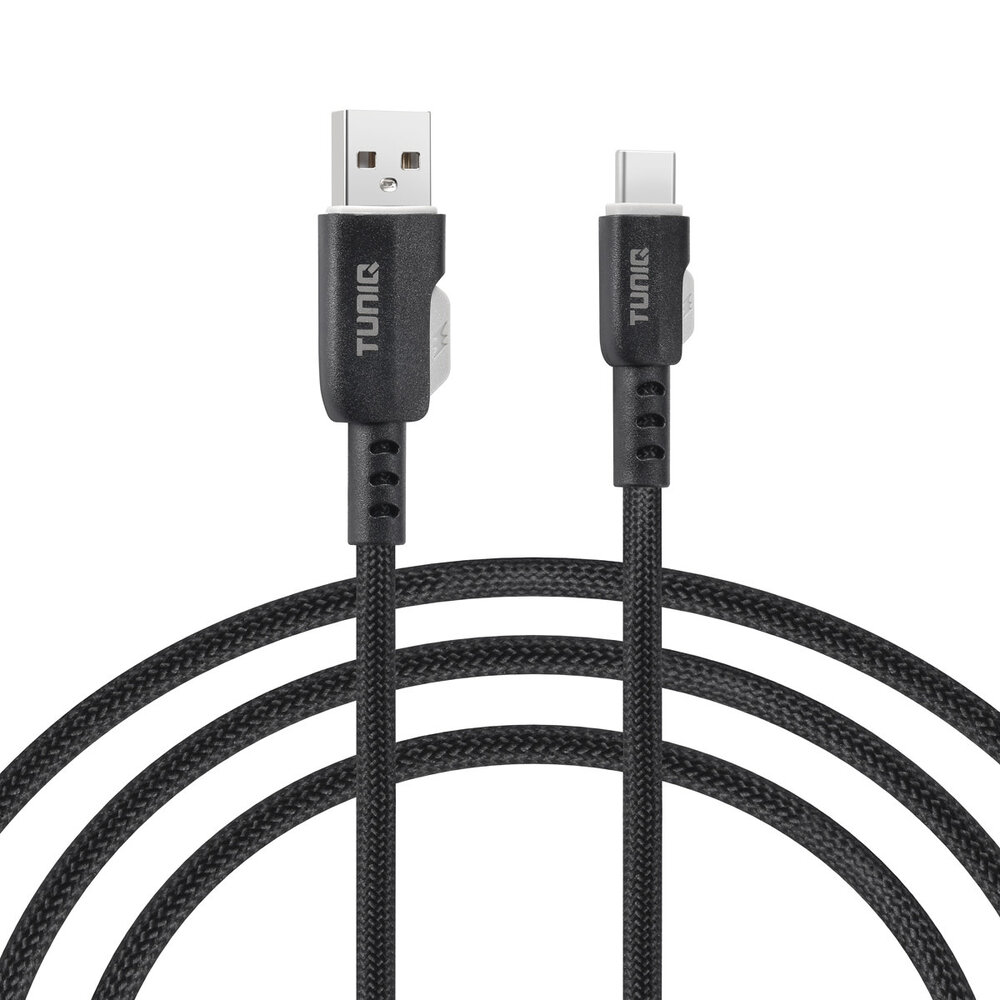 TUNIQ TUNIQ Câble de charge rapide - USB-A vers USB-C Câble 100cm - Noir TUNIQ TUNIQ Câble de charge rapide - USB-A vers USB-C Câble 100cm - Noir