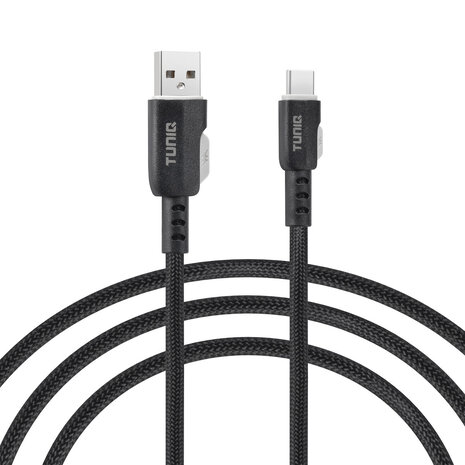 TUNIQ TUNIQ Câble de charge rapide - USB-A vers USB-C Câble 100cm - Noir TUNIQ TUNIQ Câble de charge rapide - USB-A vers USB-C Câble 100cm - Noir