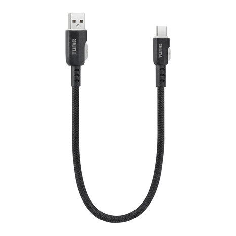 TUNIQ TUNIQ USB-A naar USB-C Kabel 30cm - Snelle oplaadkabel - Zwart TUNIQ TUNIQ USB-A naar USB-C Kabel 30cm - Snelle oplaadkabel - Zwart