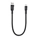 TUNIQ TUNIQ USB-A to USB-C Cable 30cm - Fast charging cable - Black TUNIQ TUNIQ USB-A to USB-C Cable 30cm - Fast charging cable - Black