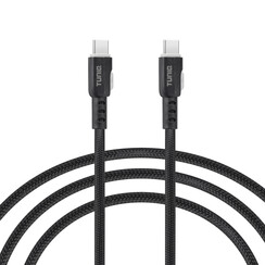 TUNIQ USB-C naar USB-C Kabel 100cm - Snelle oplaadkabel - Zwart