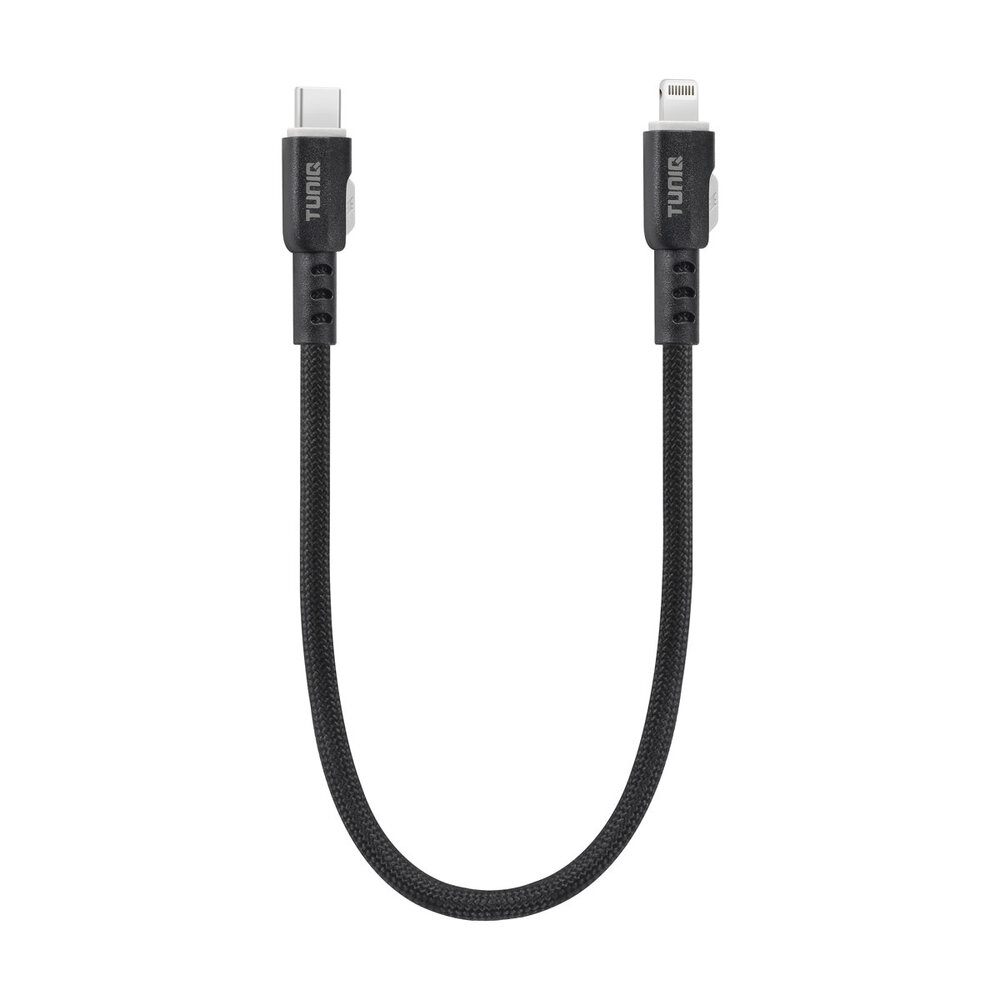TUNIQ TUNIQ USB-C to Lightning Cable 30cm - Fast charging cable - Black TUNIQ TUNIQ USB-C to Lightning Cable 30cm - Fast charging cable - Black