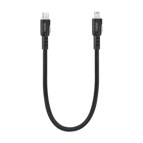 TUNIQ TUNIQ USB-C to Lightning Cable 30cm - Fast charging cable - Black TUNIQ TUNIQ USB-C to Lightning Cable 30cm - Fast charging cable - Black