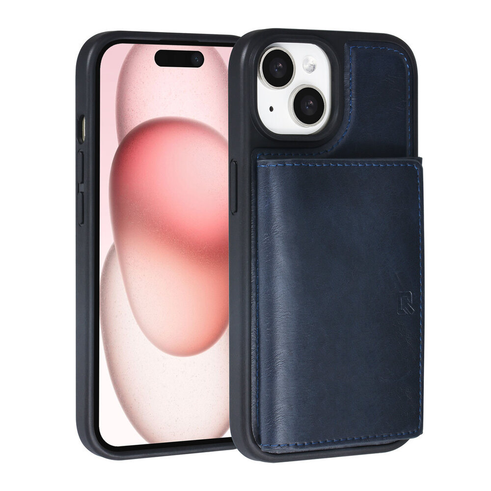 TUNIQ TUNIQ iPhone 15 Back cover case - with removable card holder - Blue TUNIQ TUNIQ iPhone 15 Back cover case - with removable card holder - Blue