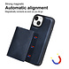 TUNIQ TUNIQ iPhone 15 Back cover case - with removable card holder - Blue TUNIQ TUNIQ iPhone 15 Back cover case - with removable card holder - Blue