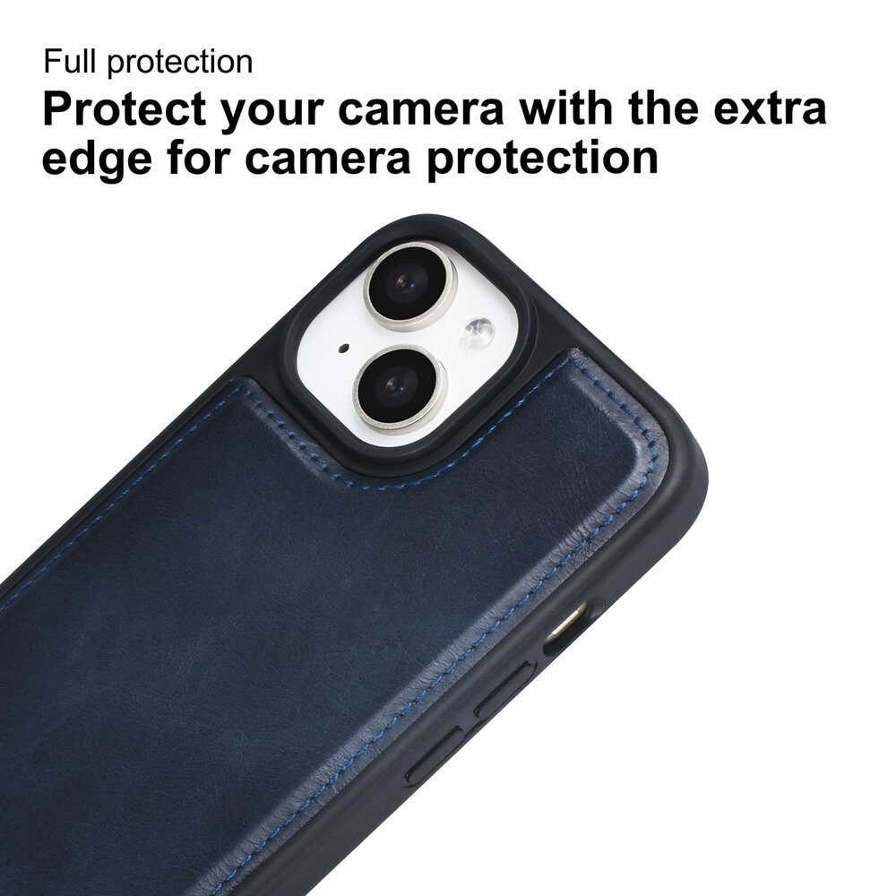 TUNIQ TUNIQ iPhone 15 Back cover case - with removable card holder - Blue TUNIQ TUNIQ iPhone 15 Back cover case - with removable card holder - Blue