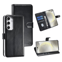 TUNIQ Galaxy S24 FE Book Case hoesje - Pasjeshouder voor 3 pasjes - Hanger - Zwart