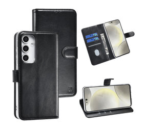 TUNIQ TUNIQ Galaxy S24 FE Book Case hoesje - Pasjeshouder voor 3 pasjes - Hanger - Zwart TUNIQ TUNIQ Galaxy S24 FE Book Case hoesje - Pasjeshouder voor 3 pasjes - Hanger - Zwart