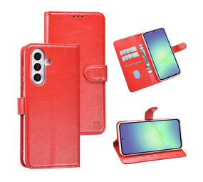 TUNIQ TUNIQ Galaxy A56 Book-Case hul - Kartenhalter für 3 Karten - Magnetverschluss - Aufhänger - Rot TUNIQ TUNIQ Galaxy A56 Book-Case hul - Kartenhalter für 3 Karten - Magnetverschluss - Aufhänger - Rot