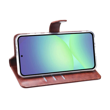 TUNIQ TUNIQ Galaxy A56 Book type case - Card holder for 3 cards - Magnetic closure - Hanger - Brown TUNIQ TUNIQ Galaxy A56 Book type case - Card holder for 3 cards - Magnetic closure - Hanger - Brown