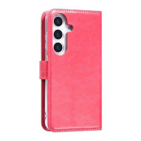 TUNIQ TUNIQ Galaxy S25 Book type case - Card holder for 3 cards - Magnetic closure - Hanger - Hot Pink TUNIQ TUNIQ Galaxy S25 Book type case - Card holder for 3 cards - Magnetic closure - Hanger - Hot Pink