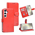 TUNIQ Galaxy S25 Book Case hoesje - Pasjeshouder voor 3 pasjes - Hanger - Rood TUNIQ Galaxy S25 Book Case hoesje - Pasjeshouder voor 3 pasjes - Hanger - Rood