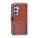 TUNIQ TUNIQ Galaxy S25 Book Case hoesje - Pasjeshouder voor 3 pasjes - Magneetsluiting - Hanger - Bruin TUNIQ TUNIQ Galaxy S25 Book Case hoesje - Pasjeshouder voor 3 pasjes - Magneetsluiting - Hanger - Bruin
