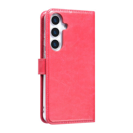 TUNIQ TUNIQ Galaxy S25 Plus Book type case - Card holder for 3 cards - Magnetic closure - Hanger - Hot Pink TUNIQ TUNIQ Galaxy S25 Plus Book type case - Card holder for 3 cards - Magnetic closure - Hanger - Hot Pink