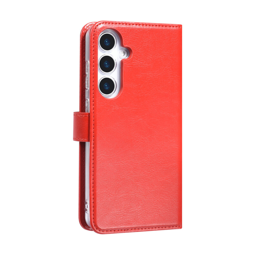 TUNIQ TUNIQ Galaxy S25 Plus Book type case - Card holder for 3 cards - Magnetic closure - Hanger - Red TUNIQ TUNIQ Galaxy S25 Plus Book type case - Card holder for 3 cards - Magnetic closure - Hanger - Red