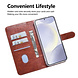 TUNIQ TUNIQ Galaxy S25 Plus Book type case - Card holder for 3 cards - Magnetic closure - Hanger - Brown TUNIQ TUNIQ Galaxy S25 Plus Book type case - Card holder for 3 cards - Magnetic closure - Hanger - Brown