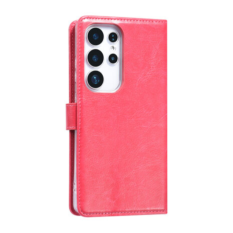 TUNIQ TUNIQ Galaxy S25 Ultra Book type case - Card holder for 3 cards - Magnetic closure - Hanger - Hot Pink TUNIQ TUNIQ Galaxy S25 Ultra Book type case - Card holder for 3 cards - Magnetic closure - Hanger - Hot Pink