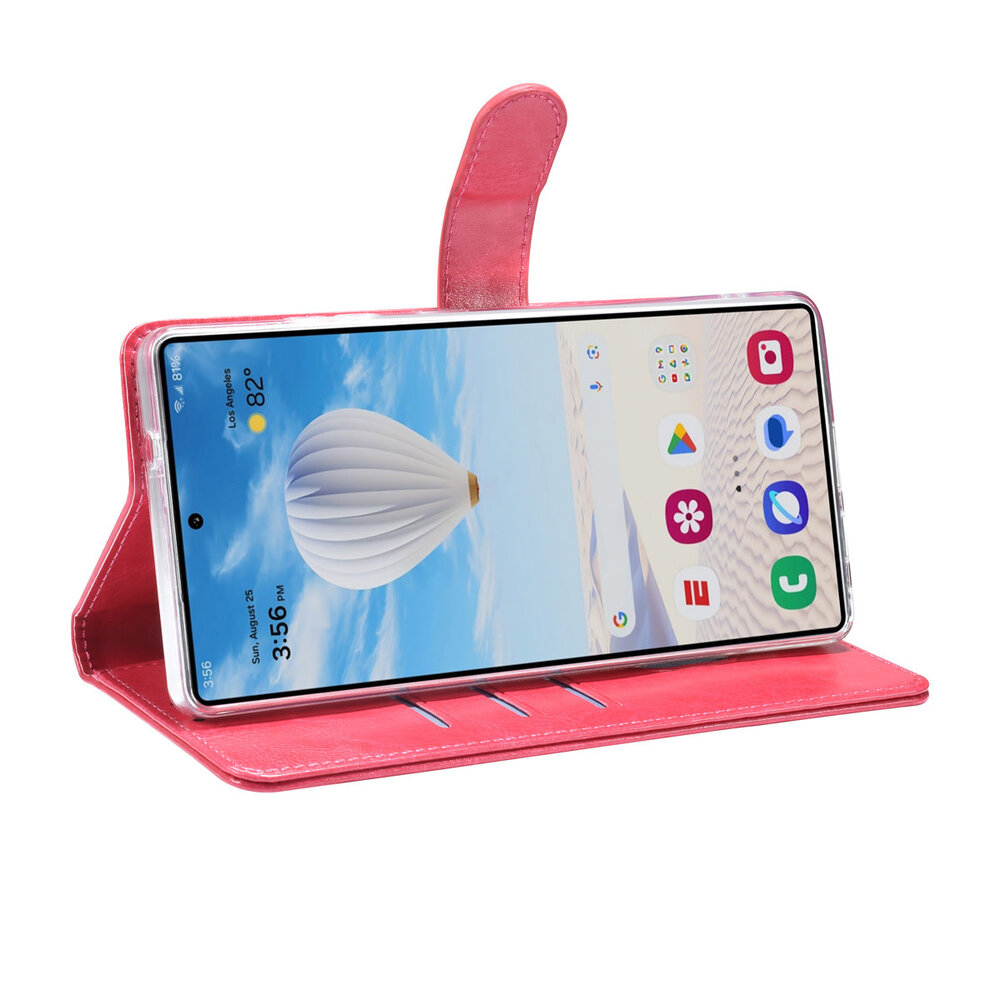 TUNIQ TUNIQ Galaxy S25 Ultra Book type case - Card holder for 3 cards - Magnetic closure - Hanger - Hot Pink TUNIQ TUNIQ Galaxy S25 Ultra Book type case - Card holder for 3 cards - Magnetic closure - Hanger - Hot Pink