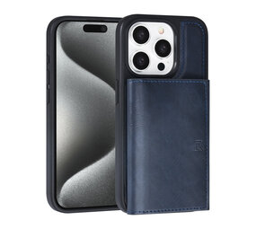 TUNIQ TUNIQ iPhone 15 Pro Back cover coque - avec porte-carte amovible - Bleu TUNIQ TUNIQ iPhone 15 Pro Back cover coque - avec porte-carte amovible - Bleu