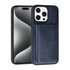 TUNIQ iPhone 15 Pro Max Back cover case - with removable card holder - Blue