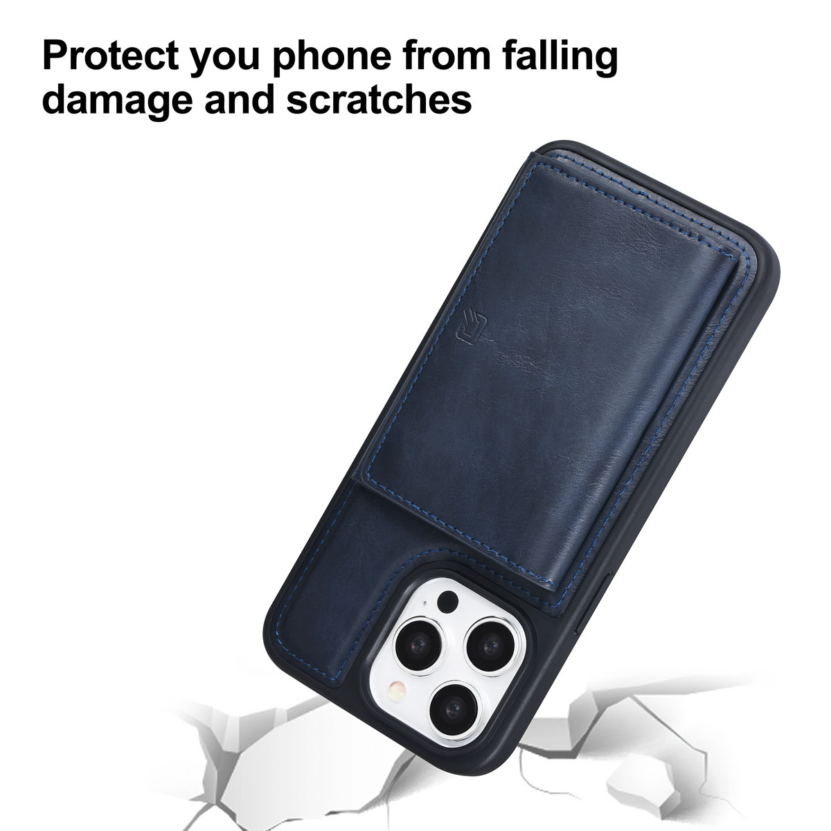 TUNIQ TUNIQ iPhone 15 Pro Max Backcover hoesje - met afneembare Pasjeshouder - Blauw, foto 5 van 6