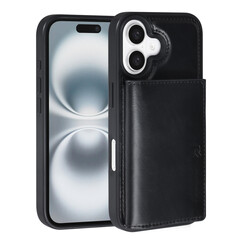 TUNIQ iPhone 16 Back cover case - with removable card holder - Black