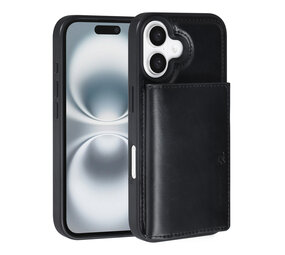 TUNIQ TUNIQ iPhone 16 Back-Cover hul - mit abnehmbarem Kartenhalter - Schwarz TUNIQ TUNIQ iPhone 16 Back-Cover hul - mit abnehmbarem Kartenhalter - Schwarz