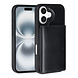 TUNIQ TUNIQ iPhone 16 Back cover case - with removable card holder - Black TUNIQ TUNIQ iPhone 16 Back cover case - with removable card holder - Black