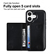 TUNIQ TUNIQ iPhone 16 Back cover case - with removable card holder - Black TUNIQ TUNIQ iPhone 16 Back cover case - with removable card holder - Black