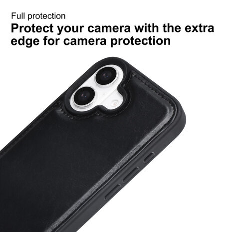 TUNIQ TUNIQ iPhone 16 Back cover case - with removable card holder - Black TUNIQ TUNIQ iPhone 16 Back cover case - with removable card holder - Black