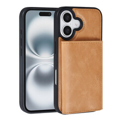 TUNIQ iPhone 16 Backcover hoesje - met afneembare Pasjeshouder - Goud