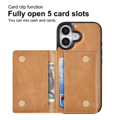 TUNIQ TUNIQ iPhone 16 Back cover case - with removable card holder - Gold