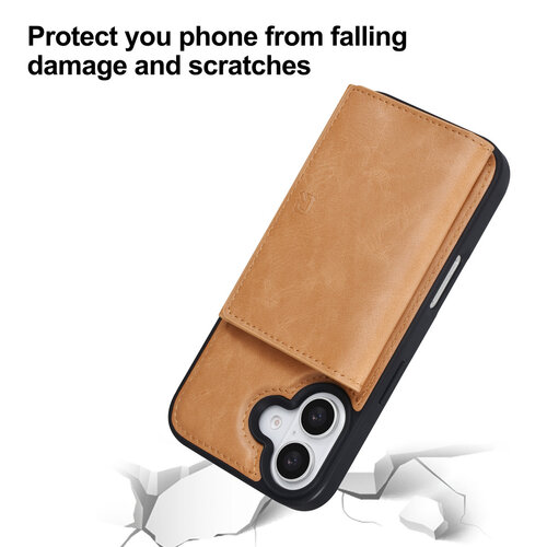 TUNIQ TUNIQ iPhone 16 Back cover case - with removable card holder - Gold