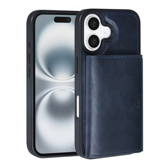 TUNIQ iPhone 16 Backcover hoesje - met afneembare Pasjeshouder - Blauw